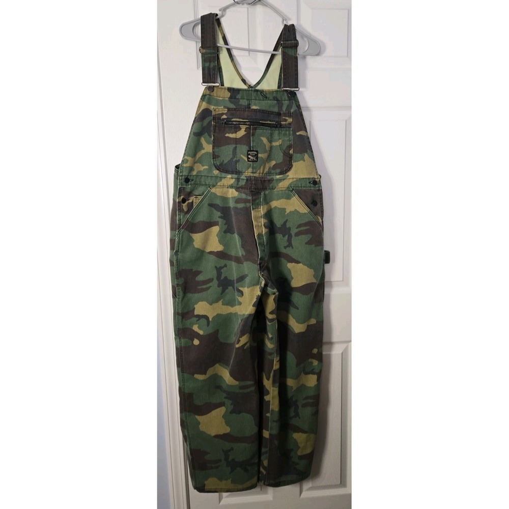 Pointer Brand Overalls Mens 38x29 Multicolor Camo Canvas Bib Workwear Utility